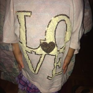 See through blouse "love"